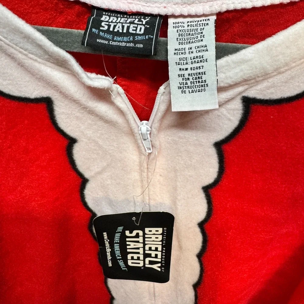 Briefly Stated Men's Santa Claus Red Velvet Union Suit NWT‎ With Minor Flaw S–M